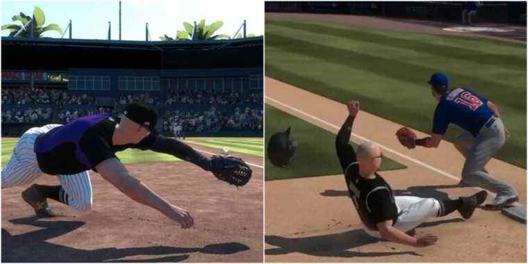 MLB The Show 22 How To Slide Dive And Jump Collage