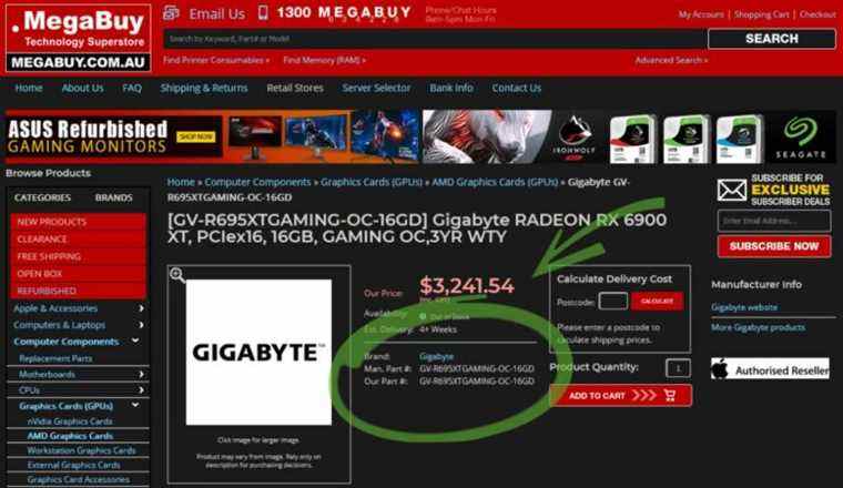 Gigabyte RX 6950 XT Australia Listing Conseils à des prix extrêmes