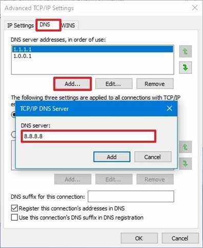 Plusieurs adresses DNS Windows 10