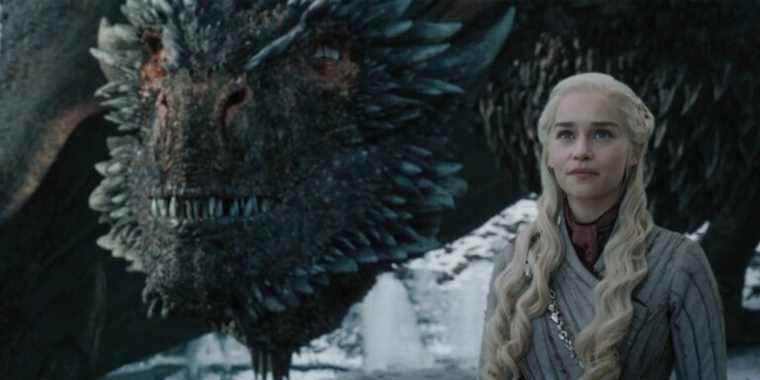 Game of Thrones Daenarys Targaryen Next To A Dragon