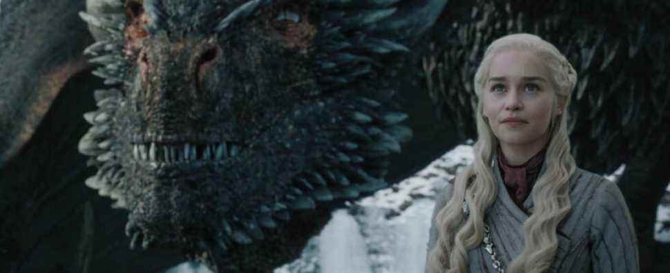 Game of Thrones Daenarys Targaryen Next To A Dragon