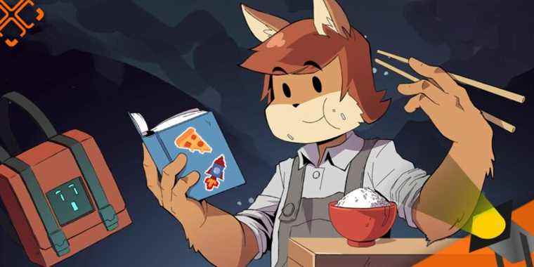 fix fox art showing a fox eating a bowl of rice