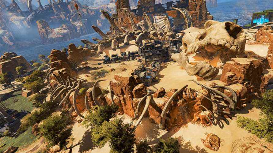 Date de sortie d'Apex Legends Saison 13 : Une vue aérienne de Skull Town à Kings Canyon pendant la saison 1 d'Apex Legends