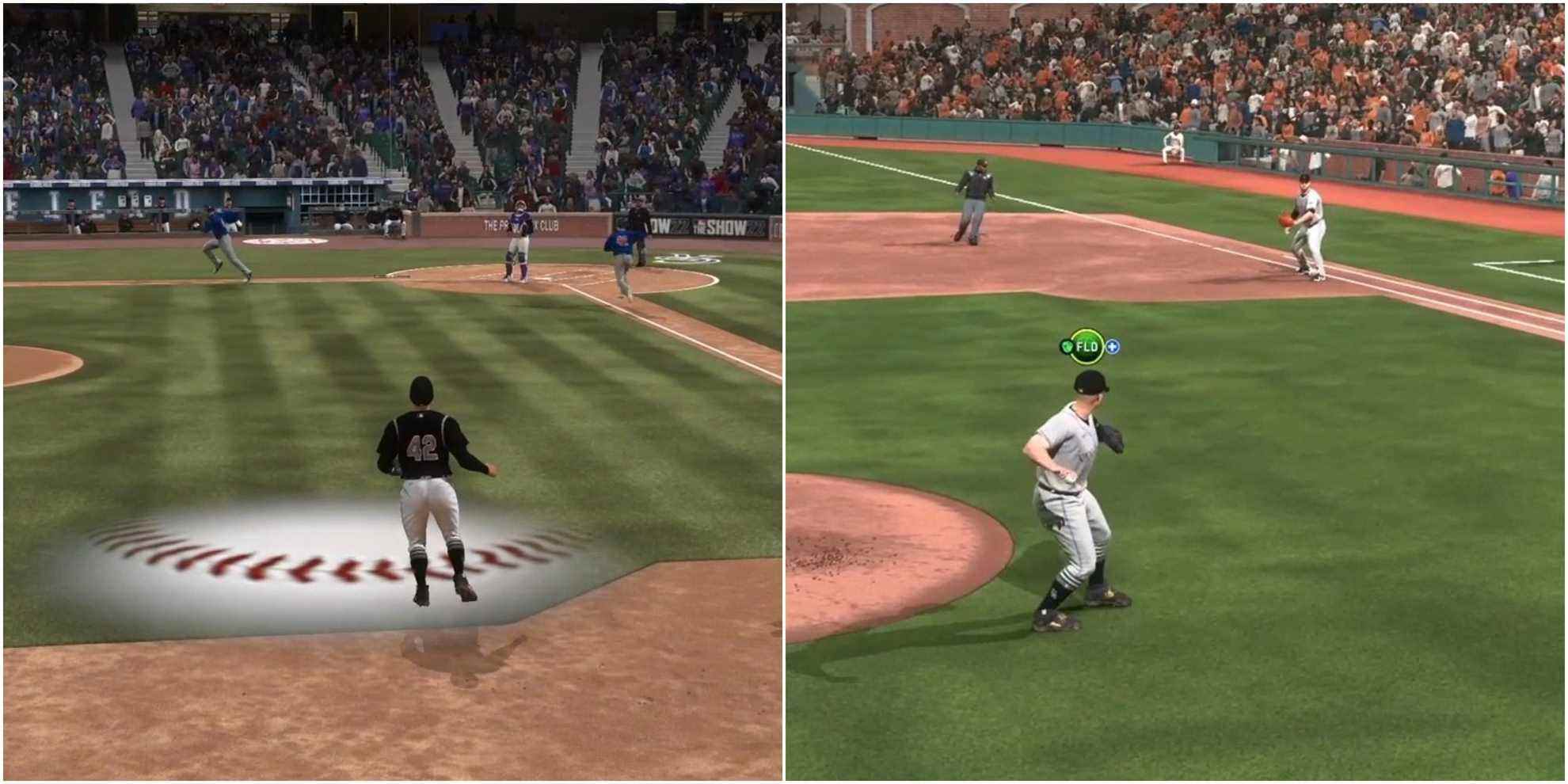 MLB The Show 22 Fielding Tips Collage