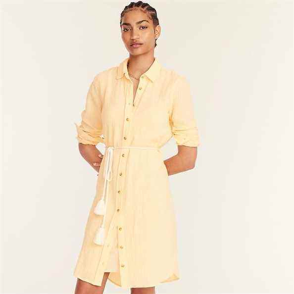 J.Crew Robe-chemise en gaze douce froissée coupe classique