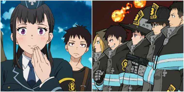 fire force anime split image shinra maki arthur