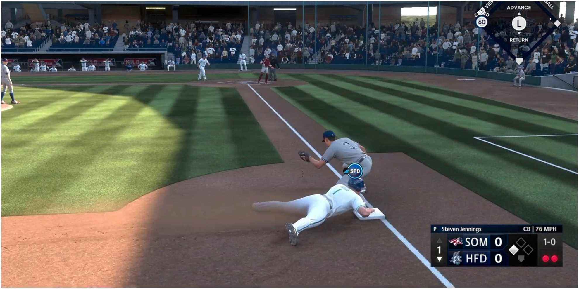 MLB The Show 22 vole la troisième base dans les ligues mineures