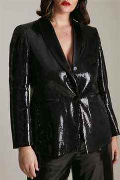 Karen Millen Veste en sequins et satin