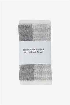 Serviette exfoliante pour le corps au charbon Binchotan