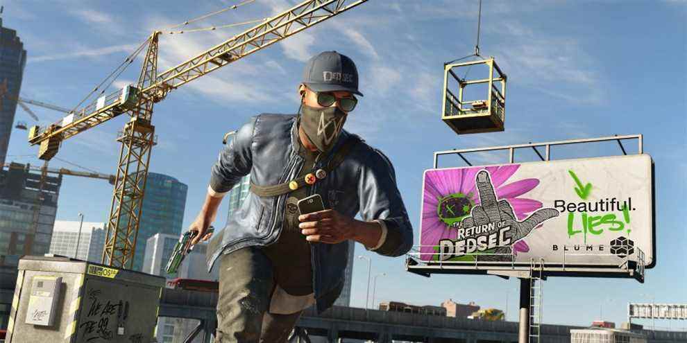 Le personnage principal de Watch Dogs 2 s'enfuit du chantier de construction