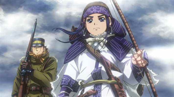 La jeune fille Ainu Asirpa avec Sugimoto s'est préparée au froid à Golden Kamuy.