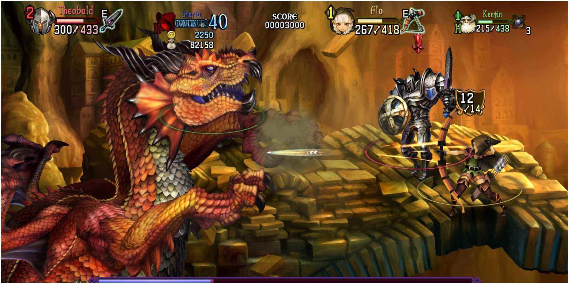 Dragon Crown Pro combattant un dragon