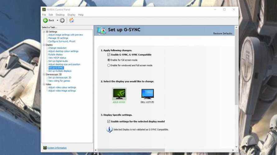 Activer la compatibilité G-Sync