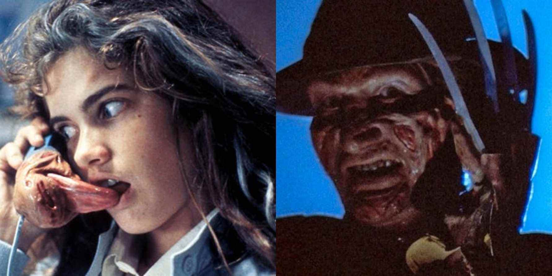 Split image of Nancy Thompson and Freddy Krueger in A Nightmare On Elm Street