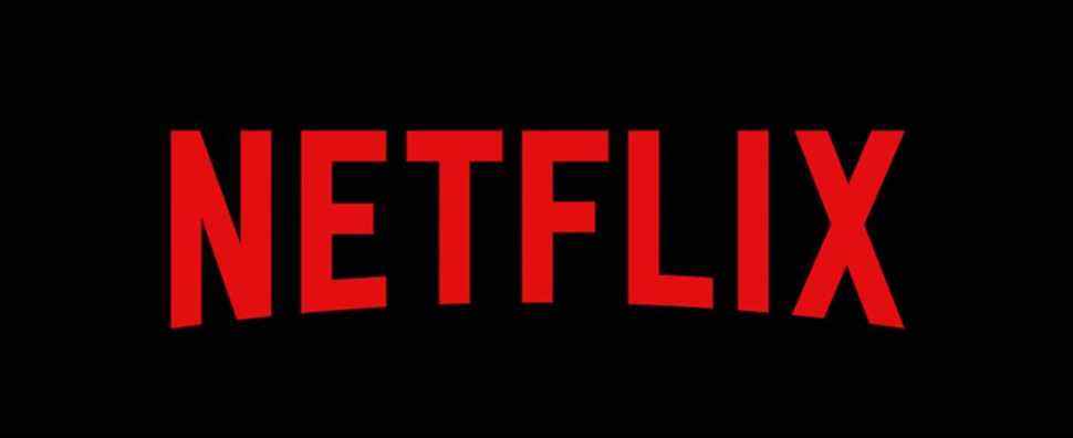 red netflix logo on a black background