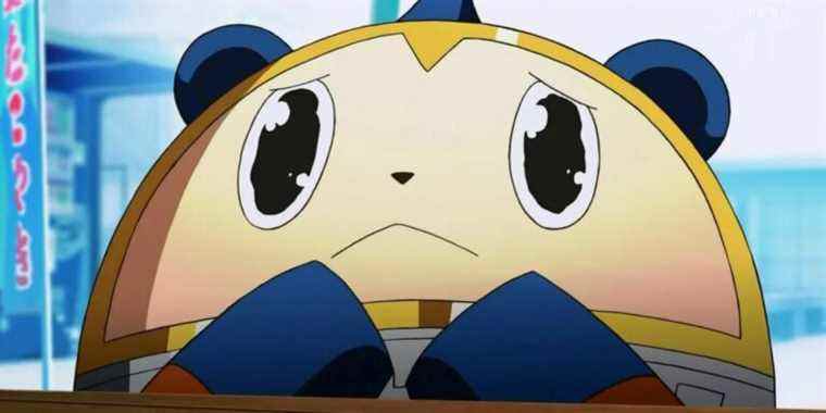 Teddie looking sad in a Persona 4 cutscene