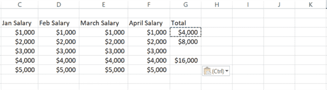 astuces de remplissage automatique excel