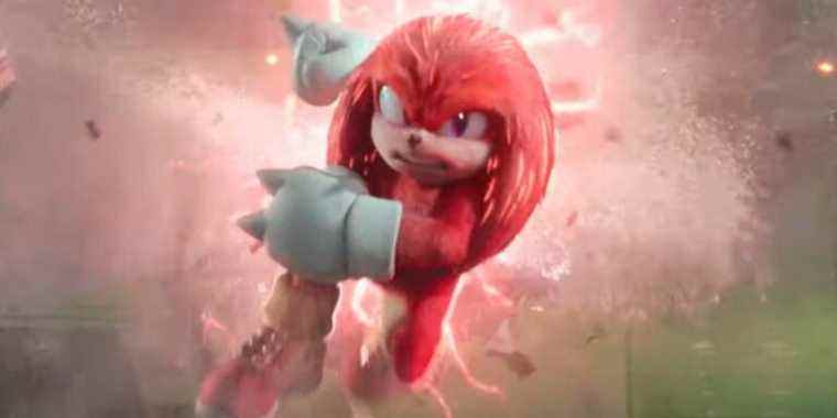 Knuckles jumps in Sonic 2