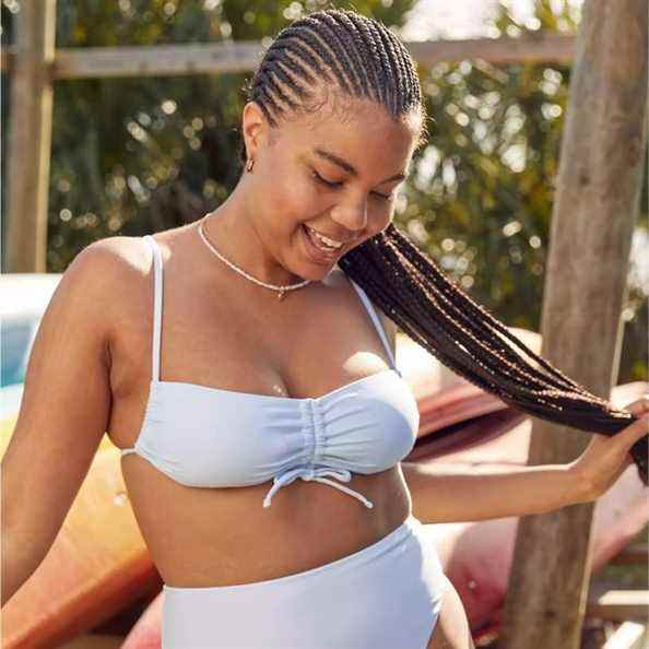 Haut de bikini bandeau froncé Aerie