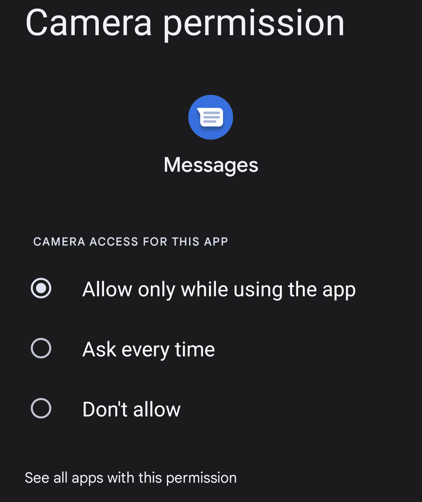 vidange de la caméra des messages google