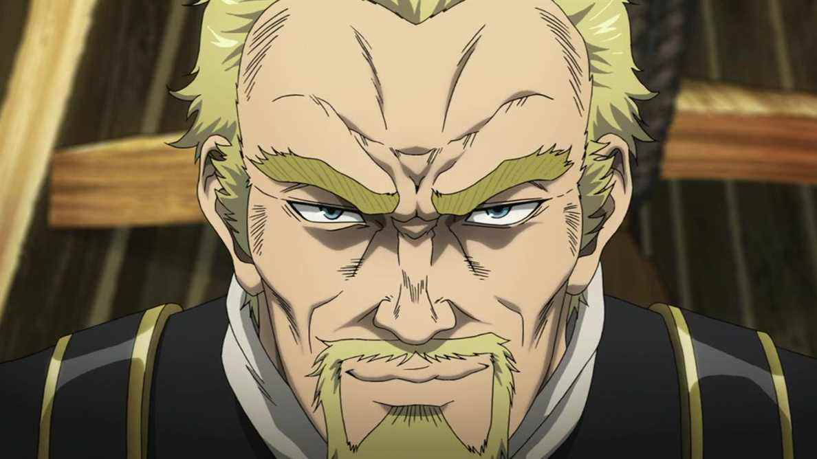 Askeladd ricanant alors qu'il formule un plan dans Vinland Saga.