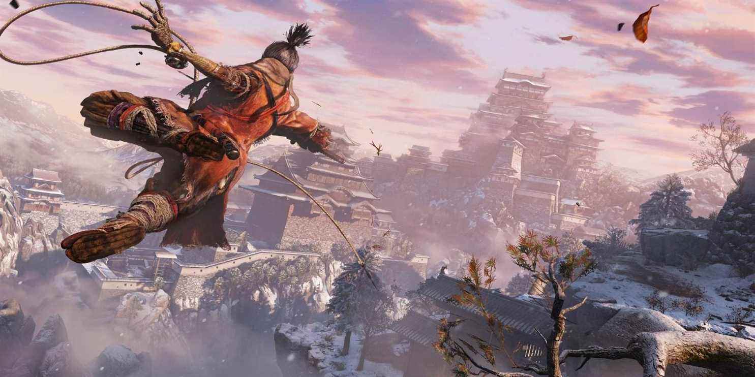 Using the grappling hook in sekiro