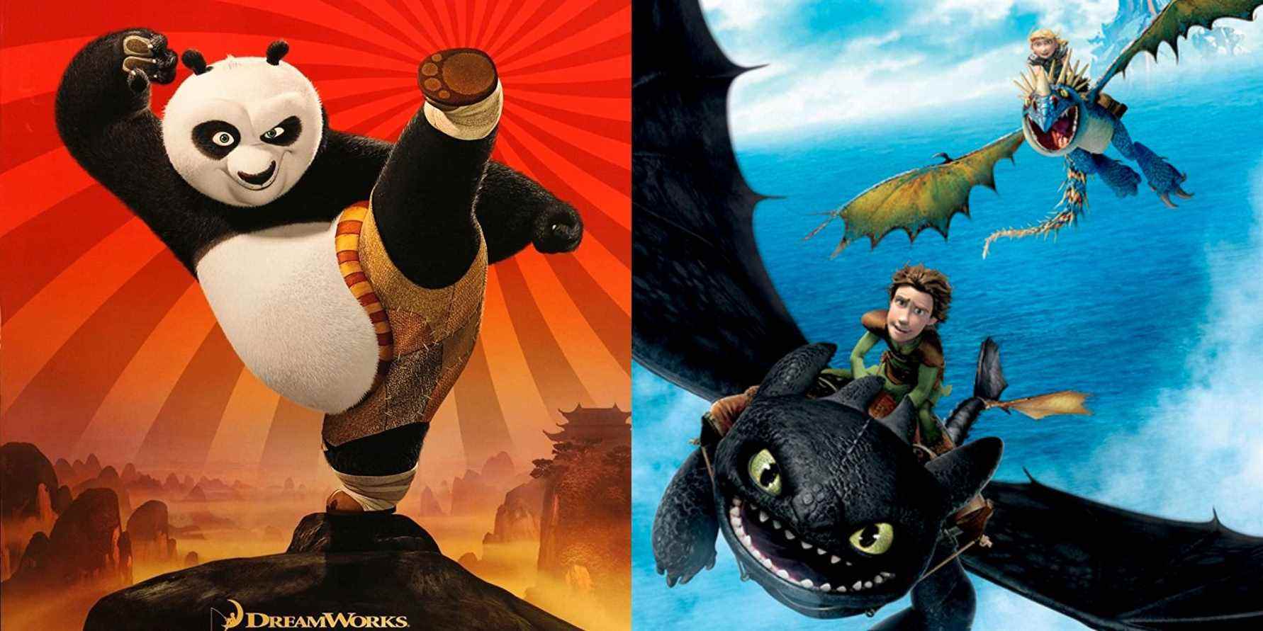 Kung Fu Panda and How To Train Your Dragon posters