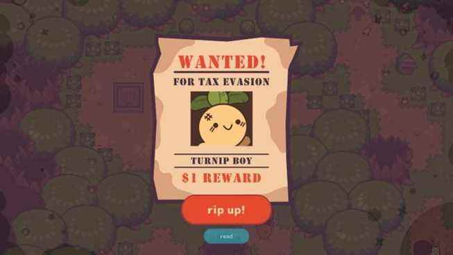 Affiche recherchée de Turnip Boy commet une évasion fiscale