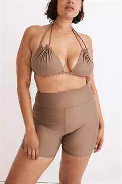 Haut de bikini à ficelle froncé Madewell Second Wave