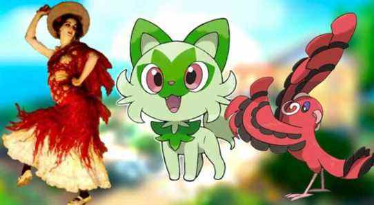 pokemon scarlet violet starters sprigatito evolutions type combinations inspirations spain spanish culture flamenco music flamenco dancer oricorio bipedal quadrupedal