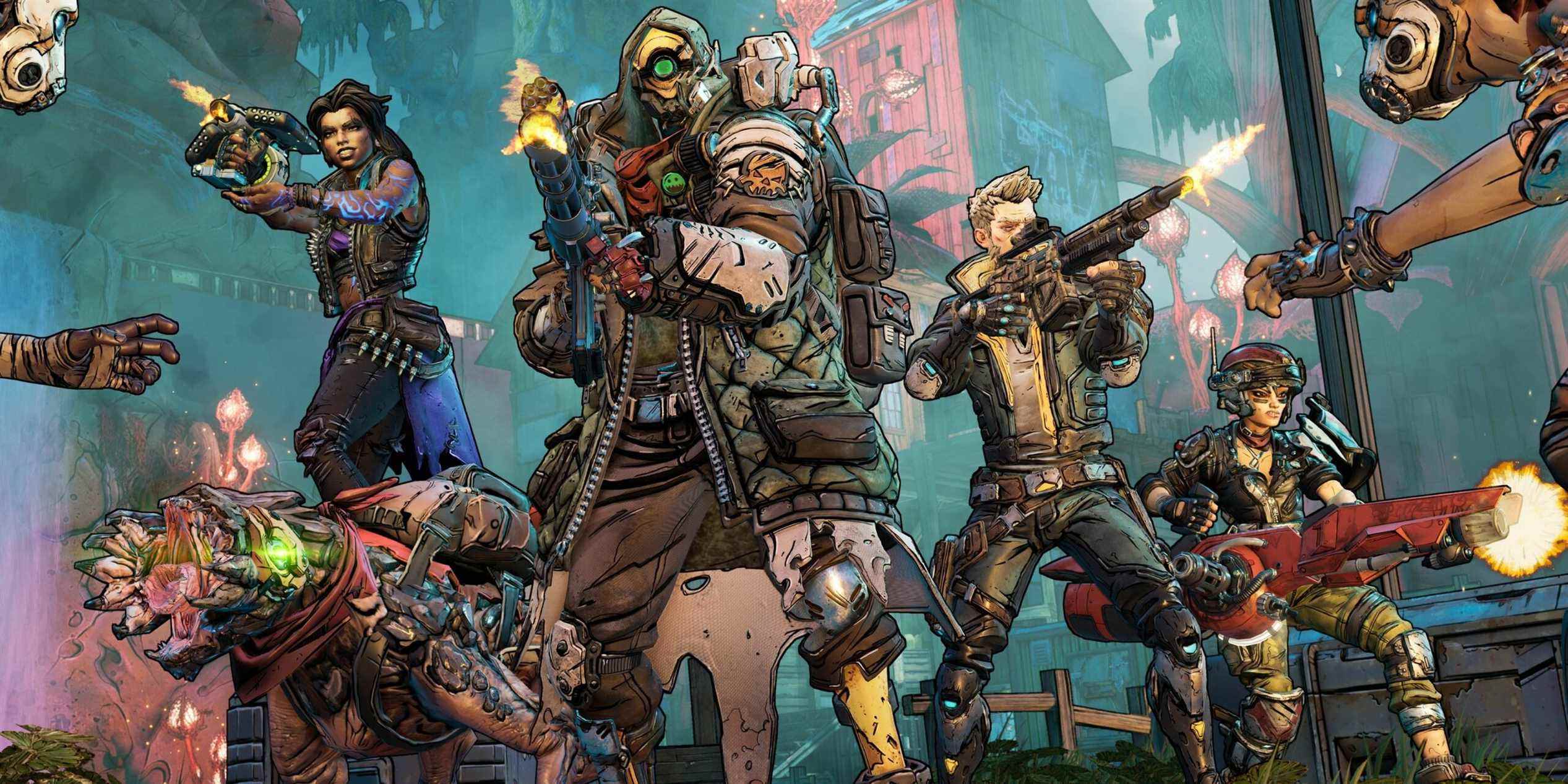 Borderlands 3 Vault Hunters Firing at Enemies