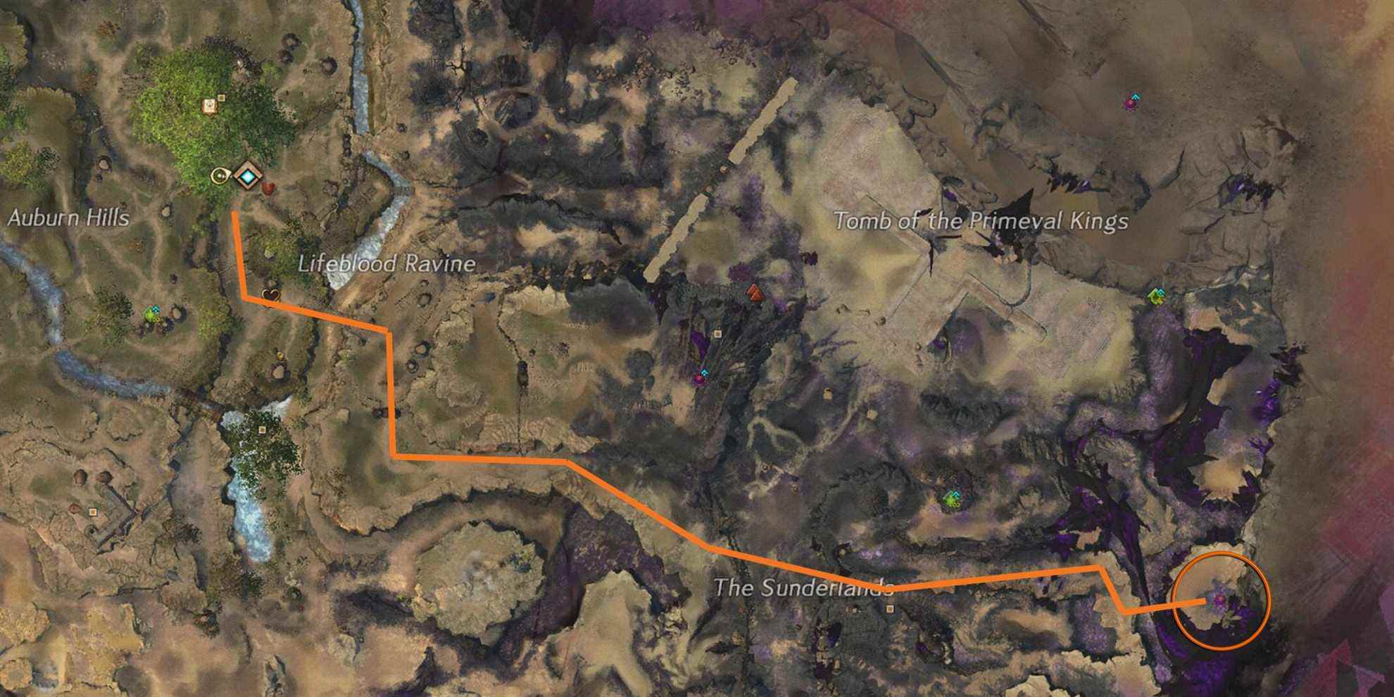 emplacement de la carte d'aperçu du cratère de sunderlands