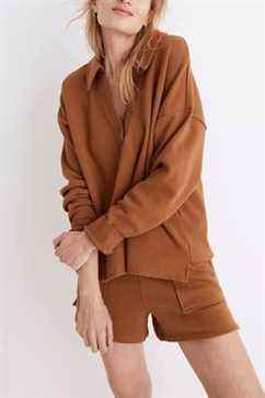 Polo oversize en coton et chanvre Madewell