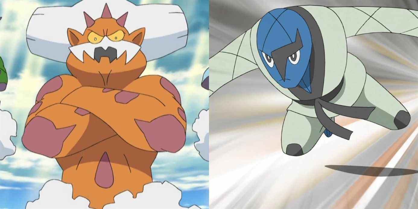 Landorus (left) and Sawk (right)