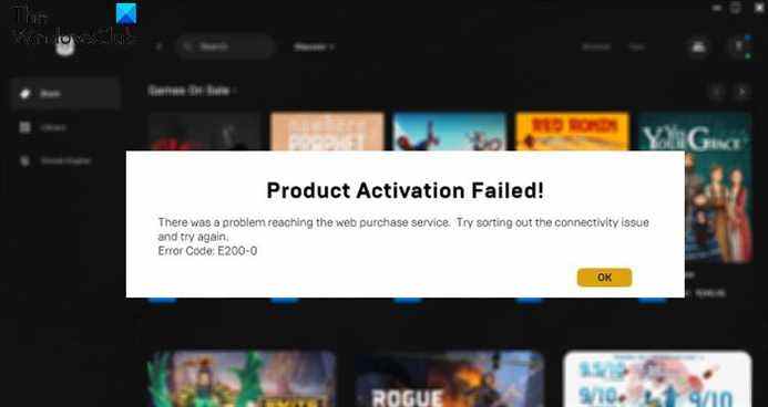 Correction de l’erreur d’activation du produit d’Epic Games Store