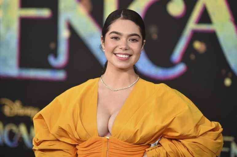 Auli'i Cravalho arrives at the premiere of "Encanto" on Wednesday, Nov. 3, 2021, at the El Capitan Theatre in Los Angeles. (Photo by Richard Shotwell/Invision/AP)