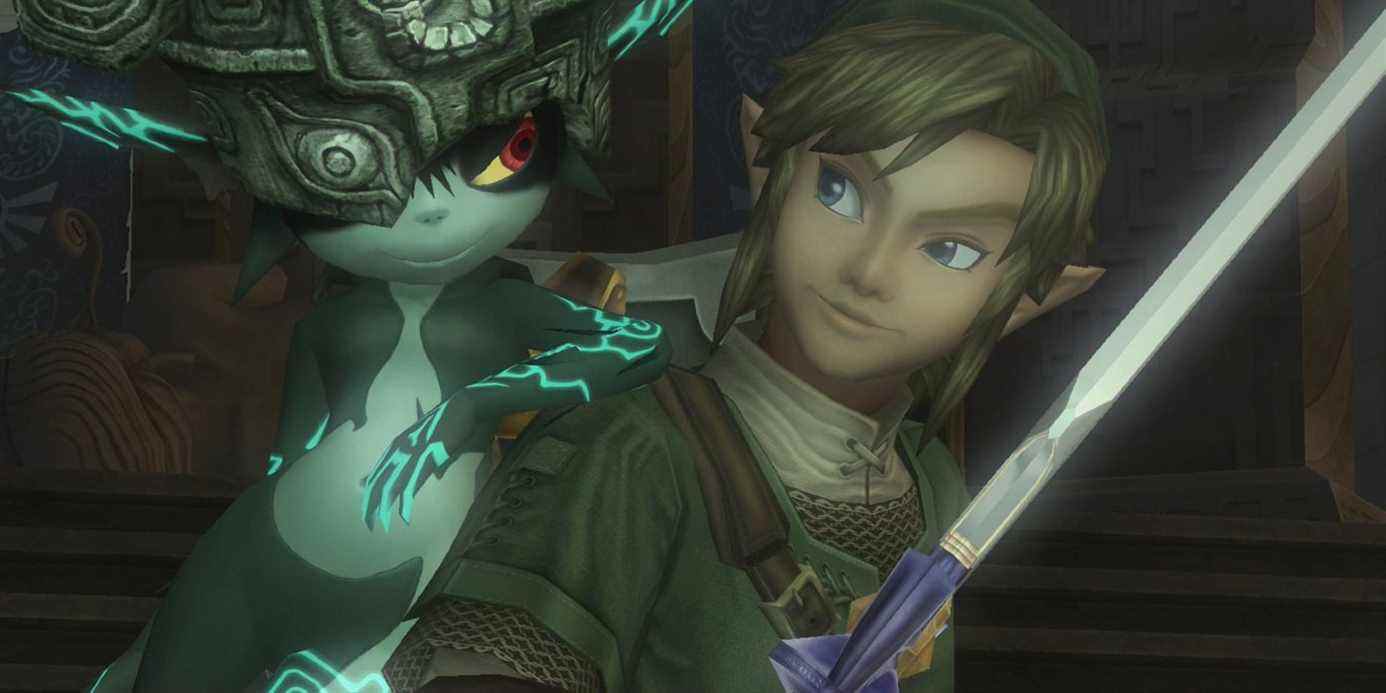 Twilight Princess Midona s'appuyant sur Link