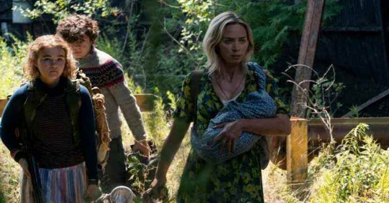 Emily Blunt and her movie family in A Quiet Place 2