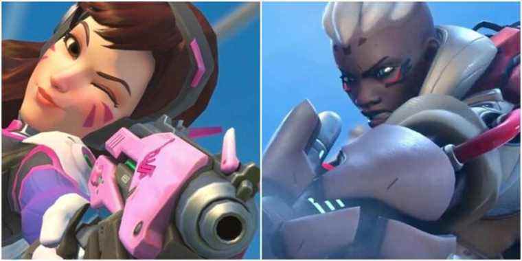 overwatch characters dva (left) and sojourn (right)