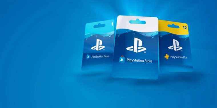 Playstation store cards left to right Now, Store, Plus