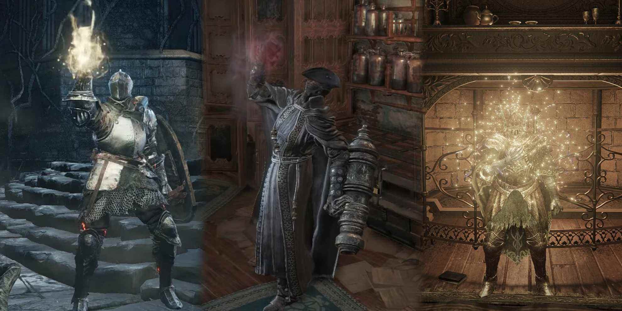 Elden Ring - Exemples d'éléments monétaires éclatants dans Dark Souls 3, Bloodborne et Elden Ring