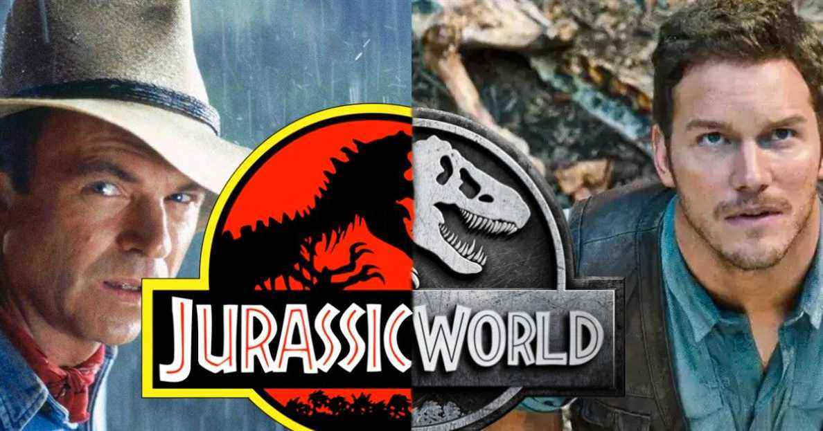 Jurassic Park original side by side with the Jurassic World reboot