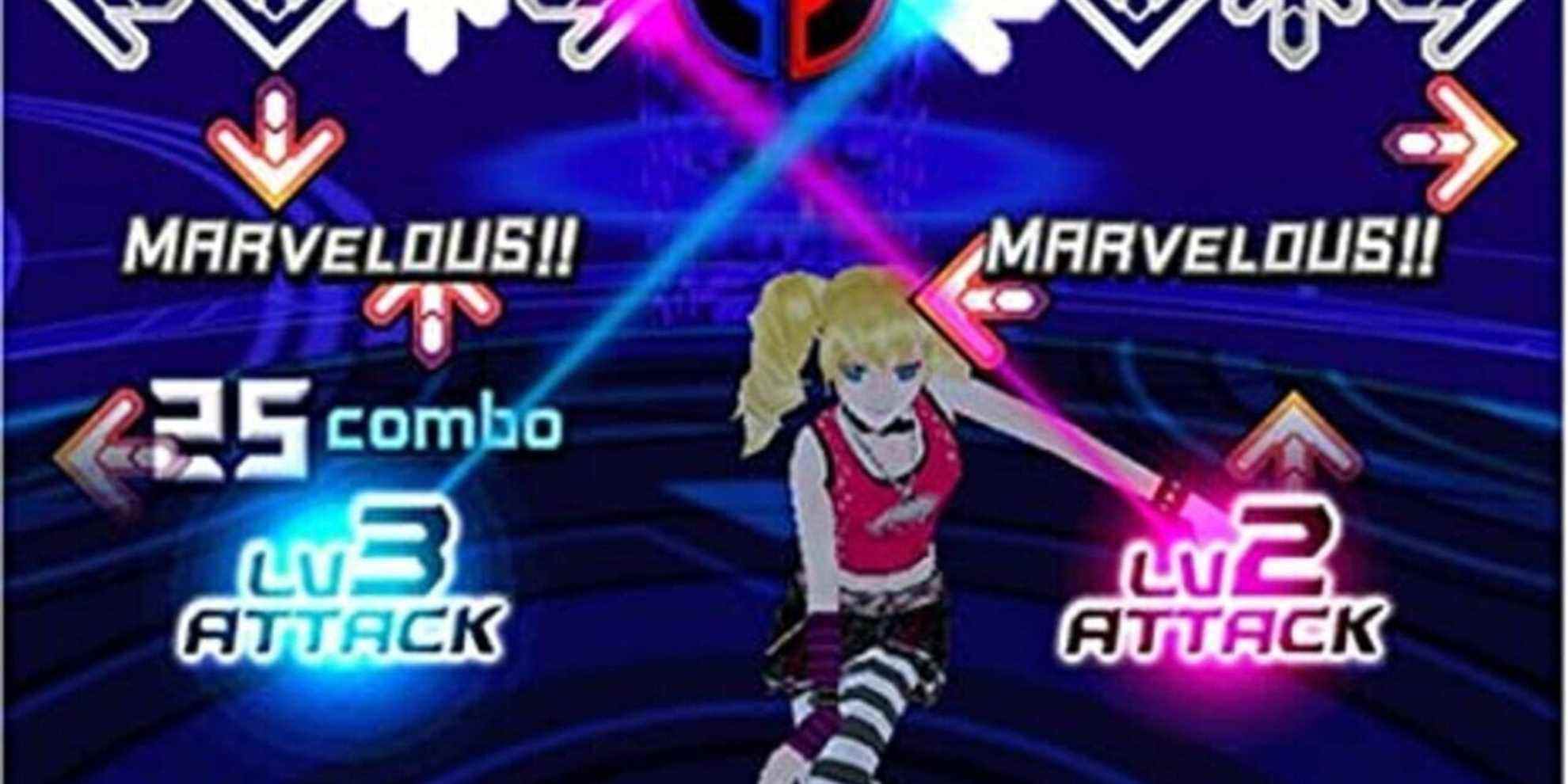 Dance Dance Revolution Blonde Girl Dancing In Dark Club