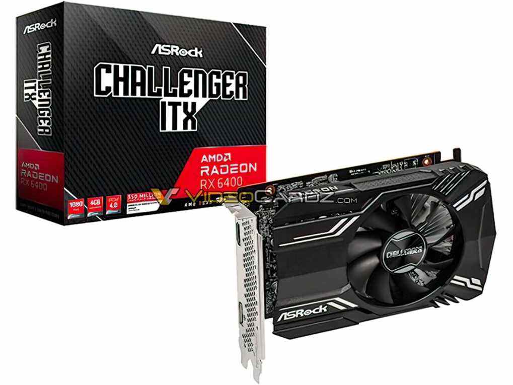 La carte graphique ASRock Radeon RX 6400 Challenger ITX a été dévoilée avant son lancement mercredi.  (Crédits image : Videocardz)