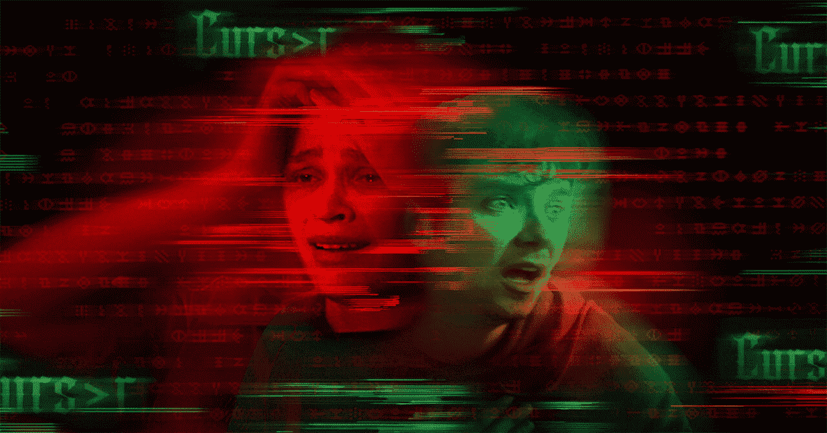 Iola Evans and Asa Butterfield in the computer code matrix of Choose or Die