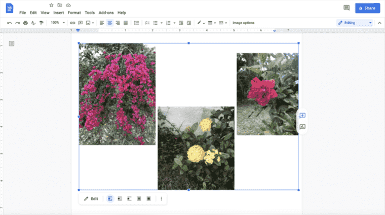 Comment grouper des images dans Google Docs