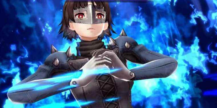 Makoto Niijima AKA Queen preparing to attack in the Persona 5 Royal/War of the Visions: Final Fantasy Brave Exvius crossover