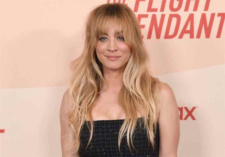 Kaley Cuoco arrives at the HBO Max Original Series' THE FLIGHT ATTENDANT Season 2 Premiere held at the Pacific Design Center in West Hollywood, CA on Tuesday, ​April 12, 2022. (Photo By Sthanlee B. Mirador/Sipa USA)(Sipa via AP Images)