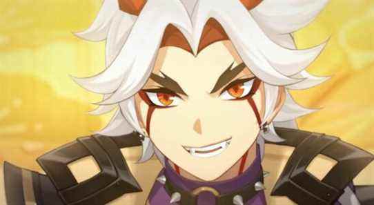 genshin impact arataki itto smirk feature