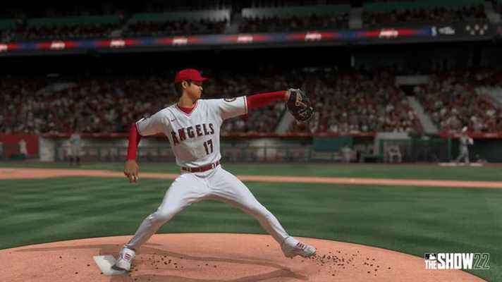 Un lanceur lance une balle dans MLB The Show 22.